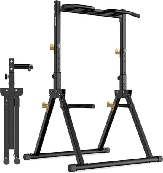 Fitness chins-up bar, Power Tower Dip Station in hoogte verstelbaar (175-230 cm), optrekstation, ideaal voor thuis, gymnastiek, kalisthenic - pull-up bar vrijstaande max. Draagvermogen: 200 kg