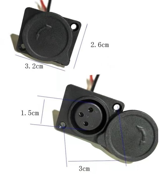 3Pin Canon Charge Connector Stekker Interface Kabel 2 Draad Connector Vrouwelijke Socket Voor elektrische fiets Balans Auto Fiets — afbeelding 2