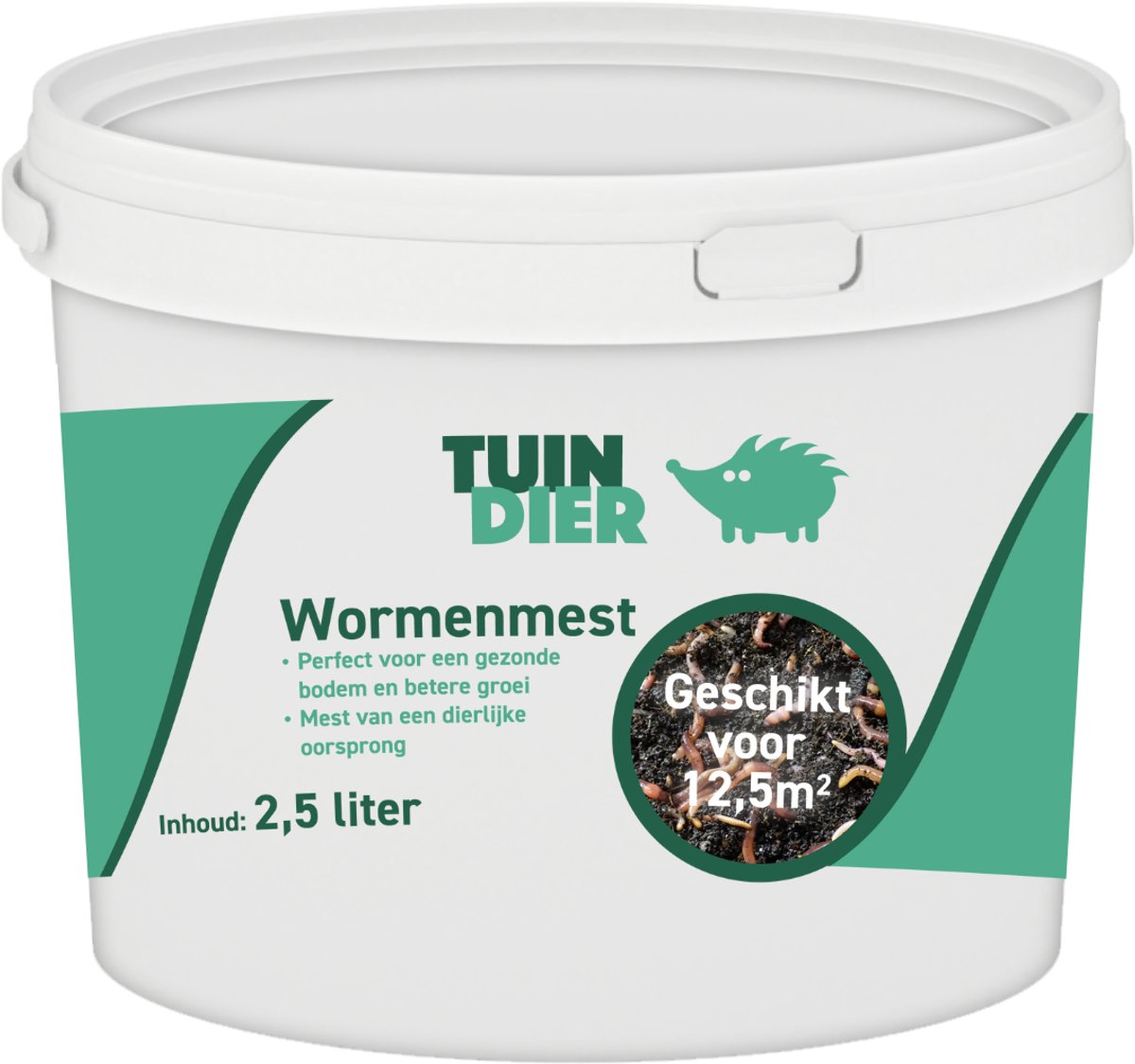 Wormenmest | Wormenhumus | Bodemverbeteraar | 100% natuurlijk | In handige bewaaremmer | 2,5 liter