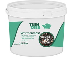 Wormenmest | Wormenhumus | Bodemverbeteraar | 100% natuurlijk | In handige bewaaremmer | 2,5 liter