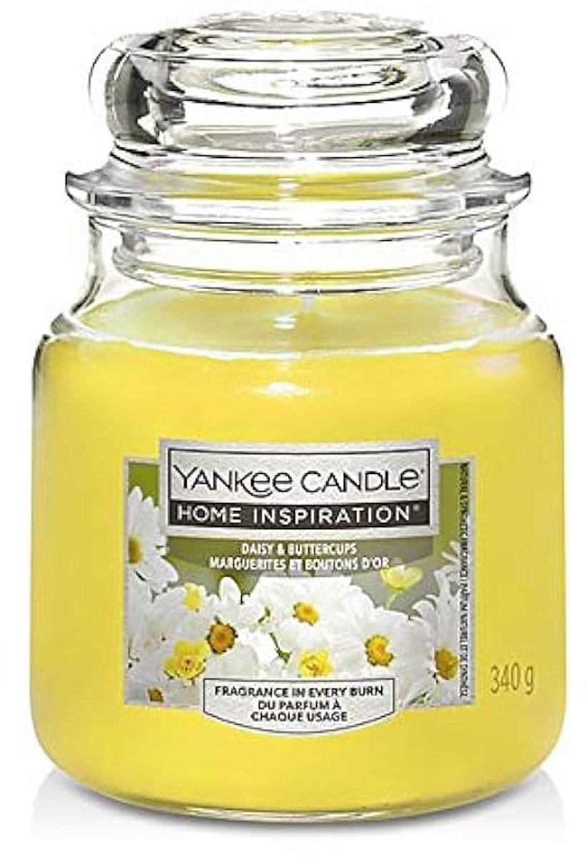 Yankee Candle Home Inspiration - Daisy & Buttercups Medium Jar - 75 branduren Geel