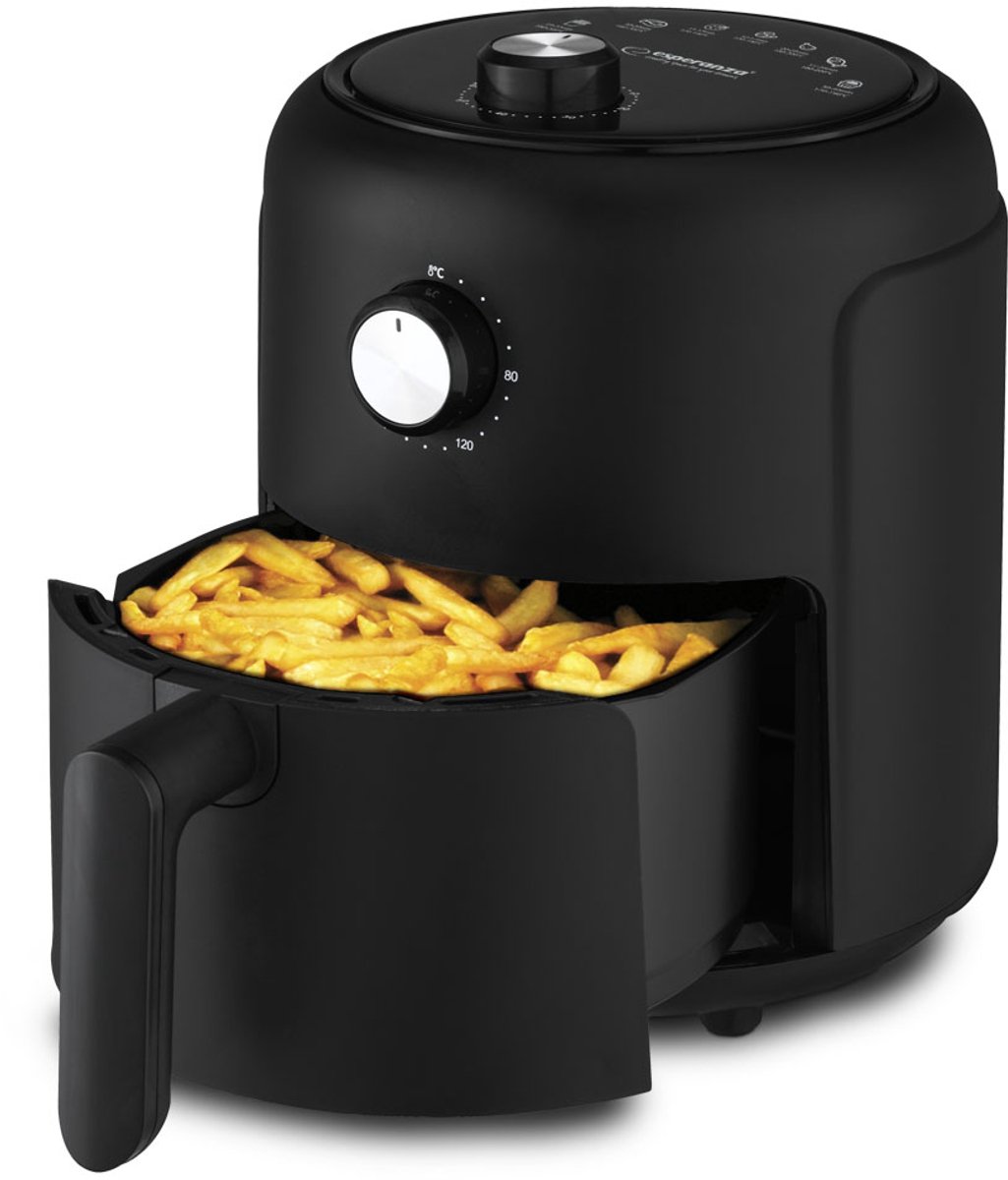 Afbeelding 3 van Esperanza Heteluchtfriteuse – 2,6L – 1000W – Olievrij frituren – Compact design – Timer & temperatuurregeling