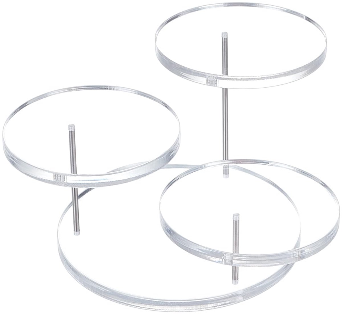 Ronde acryl vinger ring riser, helder 3 tier sieraden display stands voor ringen armbanden horloges kleine cupcake stand display rek voor actiefiguren, verzamelobjecten, edelstenen,