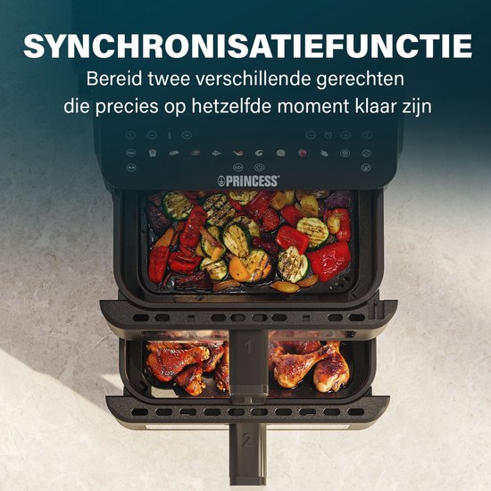 Princess Double Stack Airfryer XXL - 11,2L - 11 Bakprogramma's