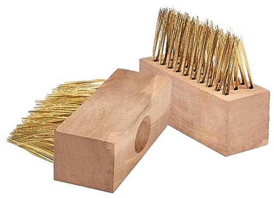 2pcs Patio Weed Wire Brush Head - Steel Bristles Weeding Tool for Block Pavement Cleaning van Merkloos	 — afbeelding 2
