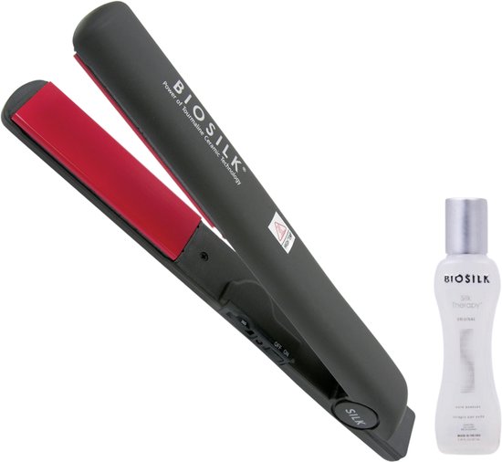 Biosilk Ceramic Tourmaline Stijltang Zwart + gratis Silk Therapy 67ml