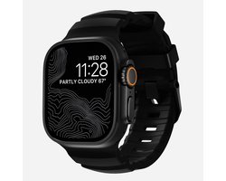 Nomad Rocky Point Horlogeband / Zwarte Hardware 45/46/49mm – 100% Waterdicht – Ventilatiegroeven voor Ademend Vermogen – Compatibel met Apple Watch Ultra & Ultra 2 en 10 t/m SE - Zwart