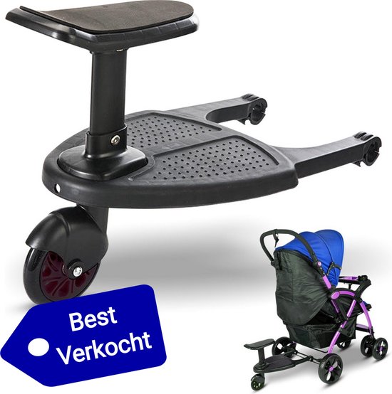 Universeel Meerijdplankje - Met Zitje - Voor Kinderwagen/Buggy - Buggy Board - Met Ebook
