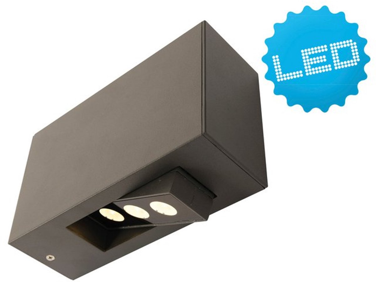 Buiten Wandlamp Muurlamp "Mora" Buitenverlichting CCT-functie, Schemersensor, Timerfunctie, RGB-lichtregeling 7x20x12cm