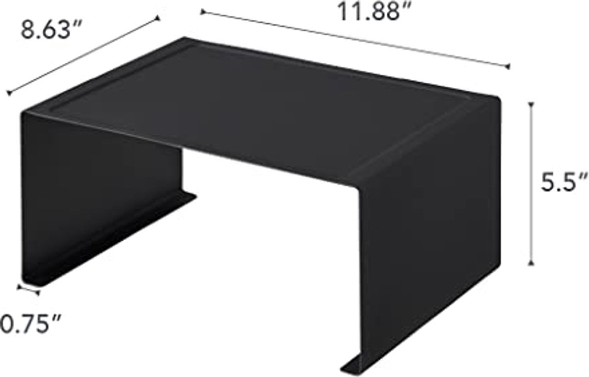 Stackbare Keukenrek - Zwart Staal, 30,5 x 22 x 14 cm