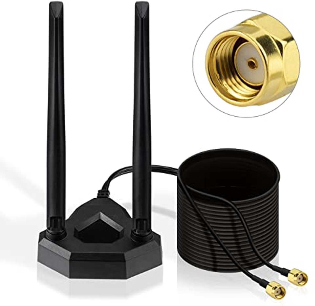 Omnidirectionele Wi-Fi Antenne voor Desktop Router met Dubbele Antenne en Magnetische Basis