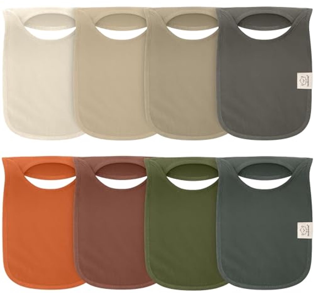 Image of 8 Stuks Absorberende Baby Slabbetjes voor Jongens en Meisjes - Triangelvormige Katoenen Slabbetjes