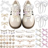 Chaînes De Chaussures Perles Élégantes – 1 Paire Breloques Bijoux Pour Baskets, Bottes & Sneakers – Style Chic