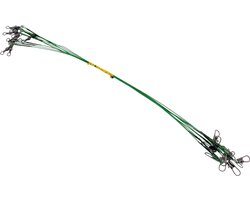 S&D | Stalen onderlijn vissen - 10 stuks - Groen - 14kg 25cm - Hengelsport - Voor roofvissen met kunstaas