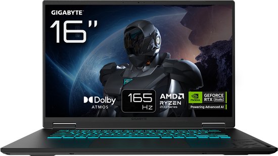 GIGABYTE GAMING A16 3WHK3EE894SH - Gaming Laptop - 16 inch - RTX 5070 - Ryzen 7 - 16GB/1TB