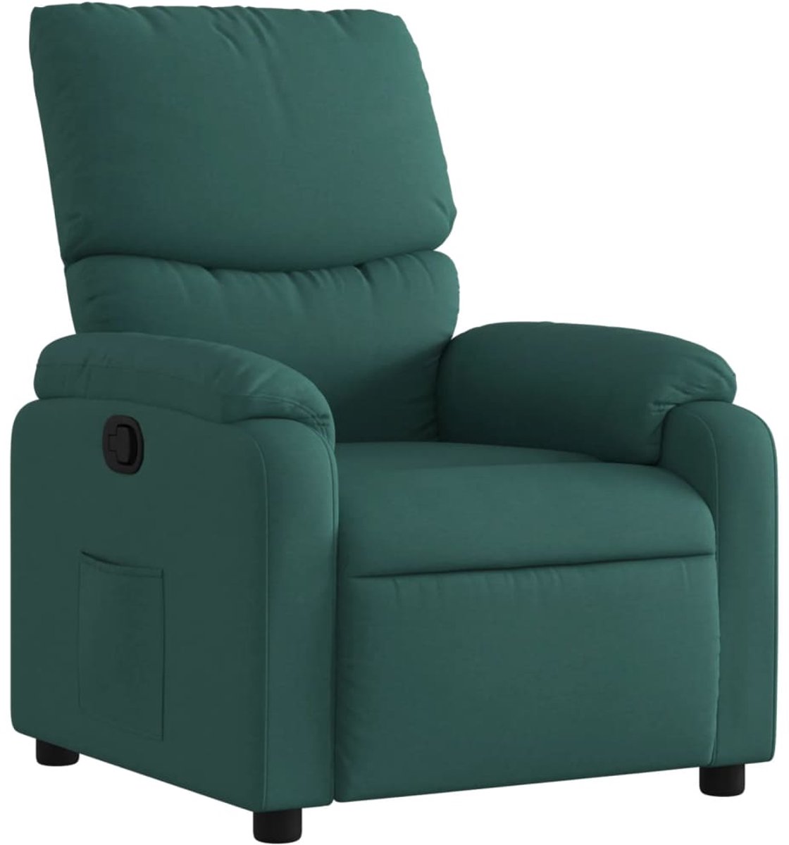 vidaXL Fauteuil - verstelbaar - stof - donkergroen
