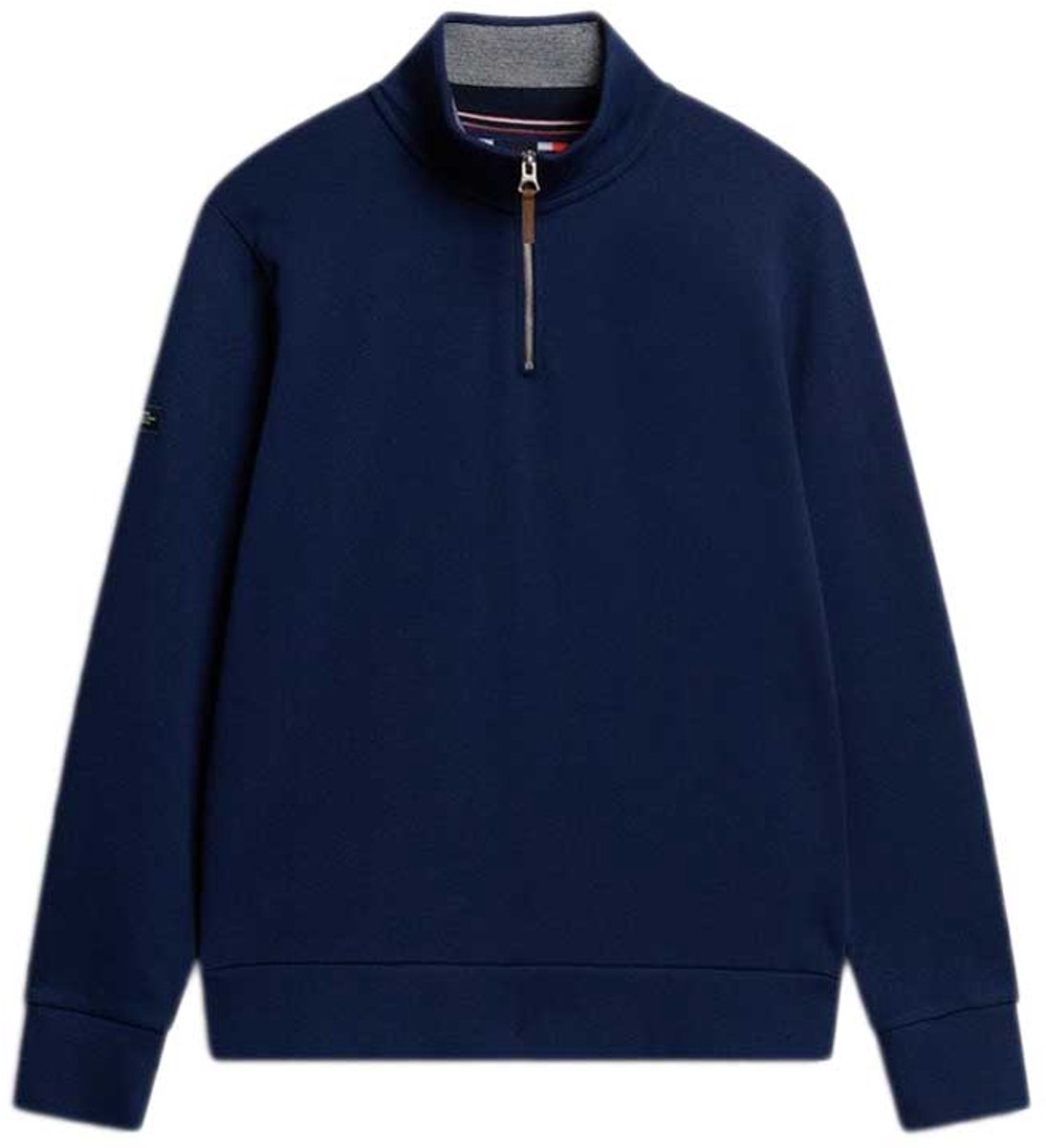 Superdry Core piqué sweatshirt met halve rits Heren Truien Marineblauw