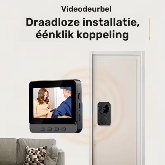 Draadloze Video Deurbel met 4,3 inch Display - RFID-functie, Nachtzicht & Tweerichtingscommunicatie - USB Oplaadbaar van Elro — afbeelding 5
