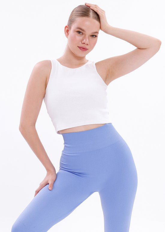Vrouwen Sportlegging Dames - Yoga Legging Hoge Taille - Sneldrogend, Squat-Proof & Heuplifting - Fitness & Hardlopen - Blauw - S/M van Merkloos — afbeelding 3