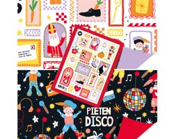 Product afbeelding van Het Inpakhuis - Inpakpapier Set 2 Rollen + Stickervel - Cadeaupapier - Kadopapier - 50cm x 3m - Inpakset - Piet - 5 December - Pakjesavond - Sinterklaas