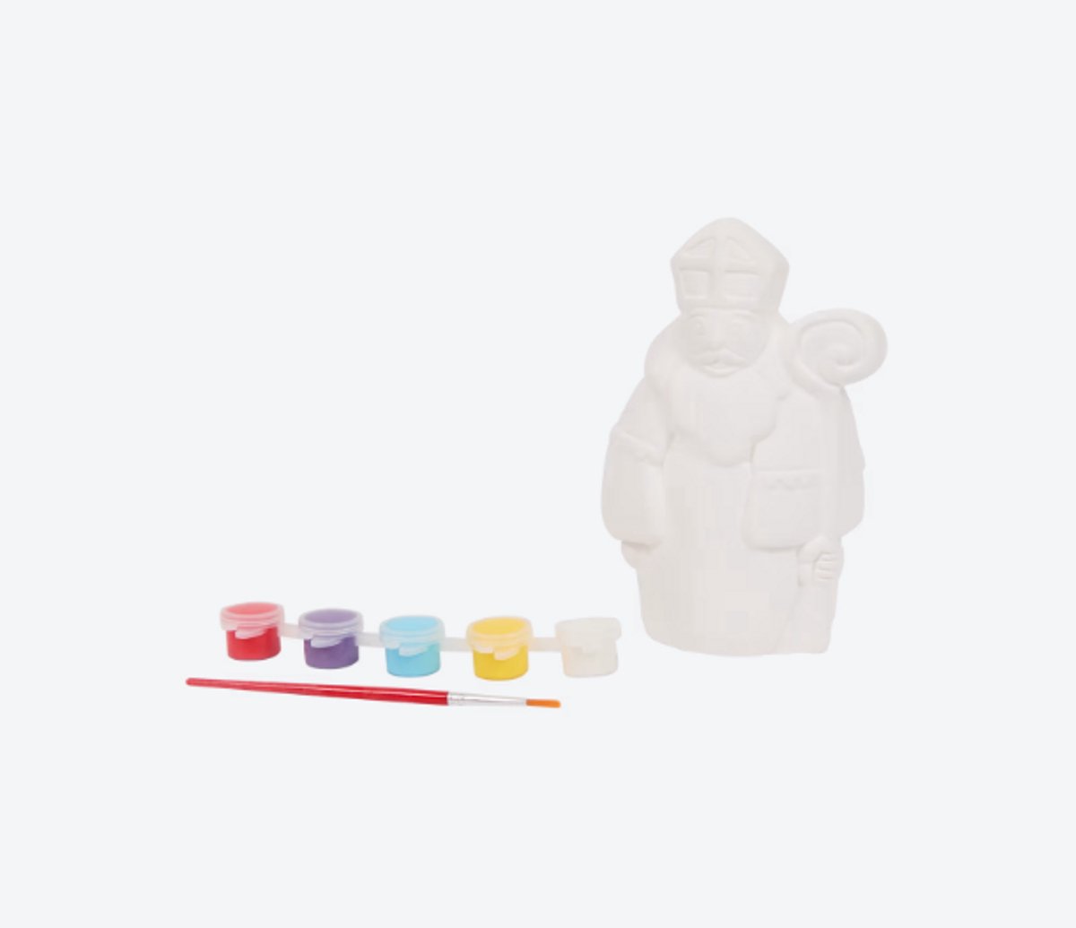 Schilder je eigen Sinterklaas – 7-delige knutselset met verf & penseel