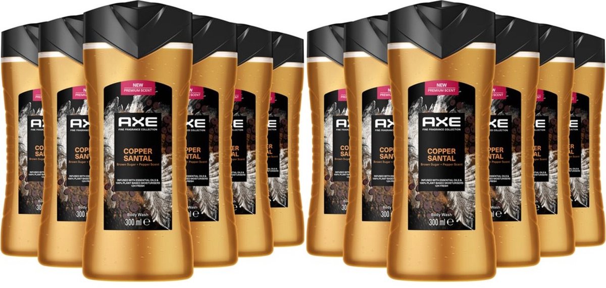 AXE Fine Fragrance Collection Copper Santal Douchegel - 12 x 300 ml - Voordeelverpakking