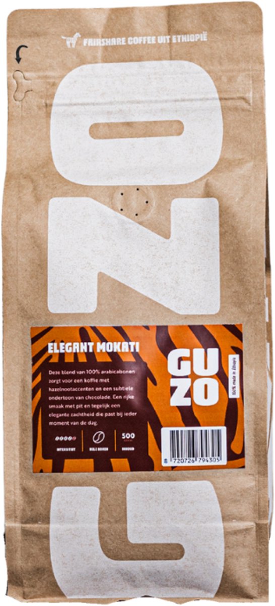 GUZO Coffee 500 gram Elegant Mokati koffiebonen - 100% Made in Ethiopia