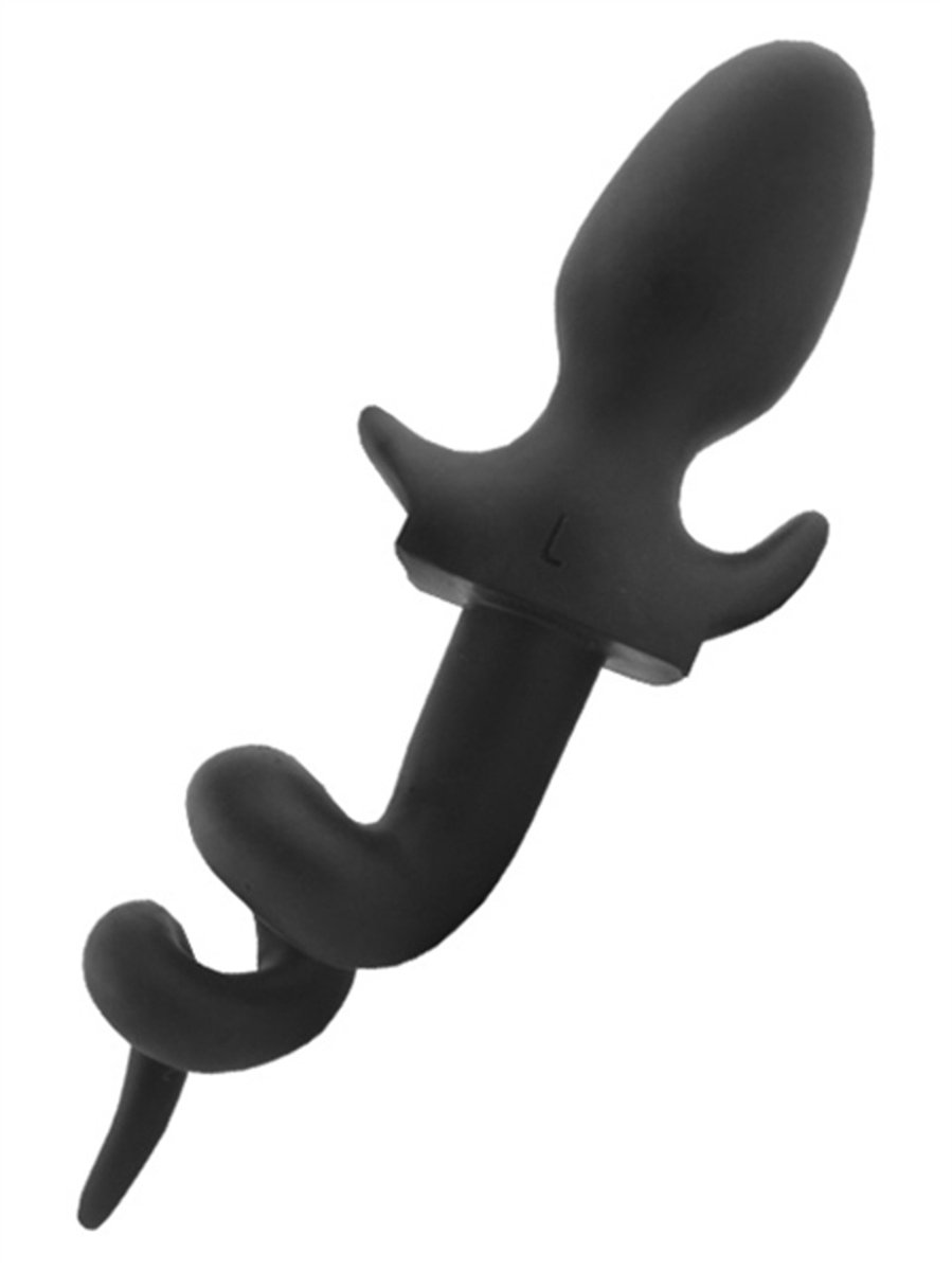 Pig tail butt plug medium - zwart