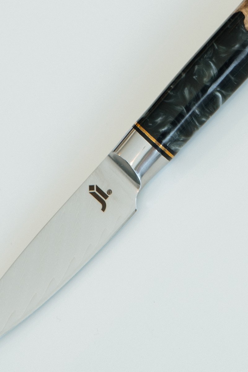 JI Paring Knife - Damascus mes - Keukenmes - Koksmes - 8 Cm (3.2 Inch)