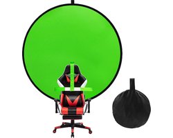Green Screen - Diameter 140cm - Opvouwbaar Greenscreen - Game Capture - Fotostudio - Achtergrond Doek - Greenscreen - Achtergronddoek - Verstelbare Bandjes Passen Op Verschillende Stoelen