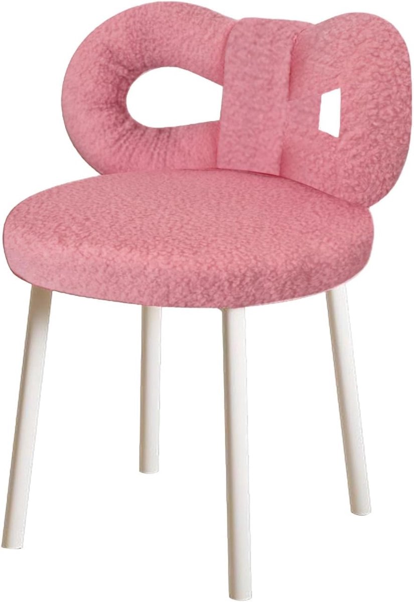 Elegante roze make-upkruk met strik rugleuning voor woonkamer en slaapkamer