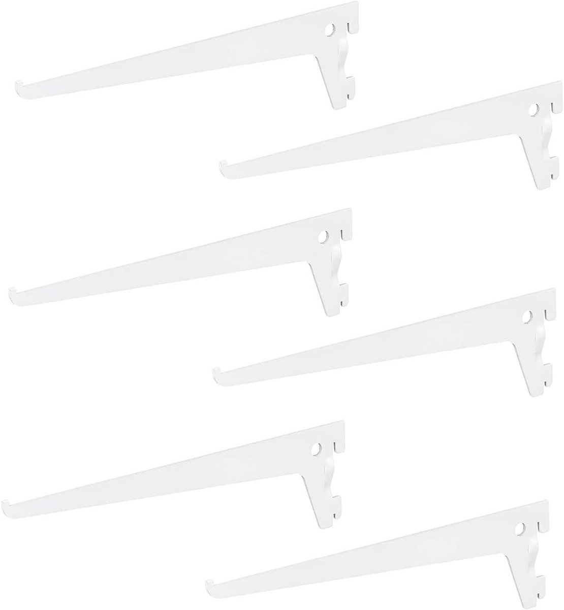 6 x siwitec enkelgatsdragers 400 x 50 mm in wit, plankdrager voor een plankrailsysteem