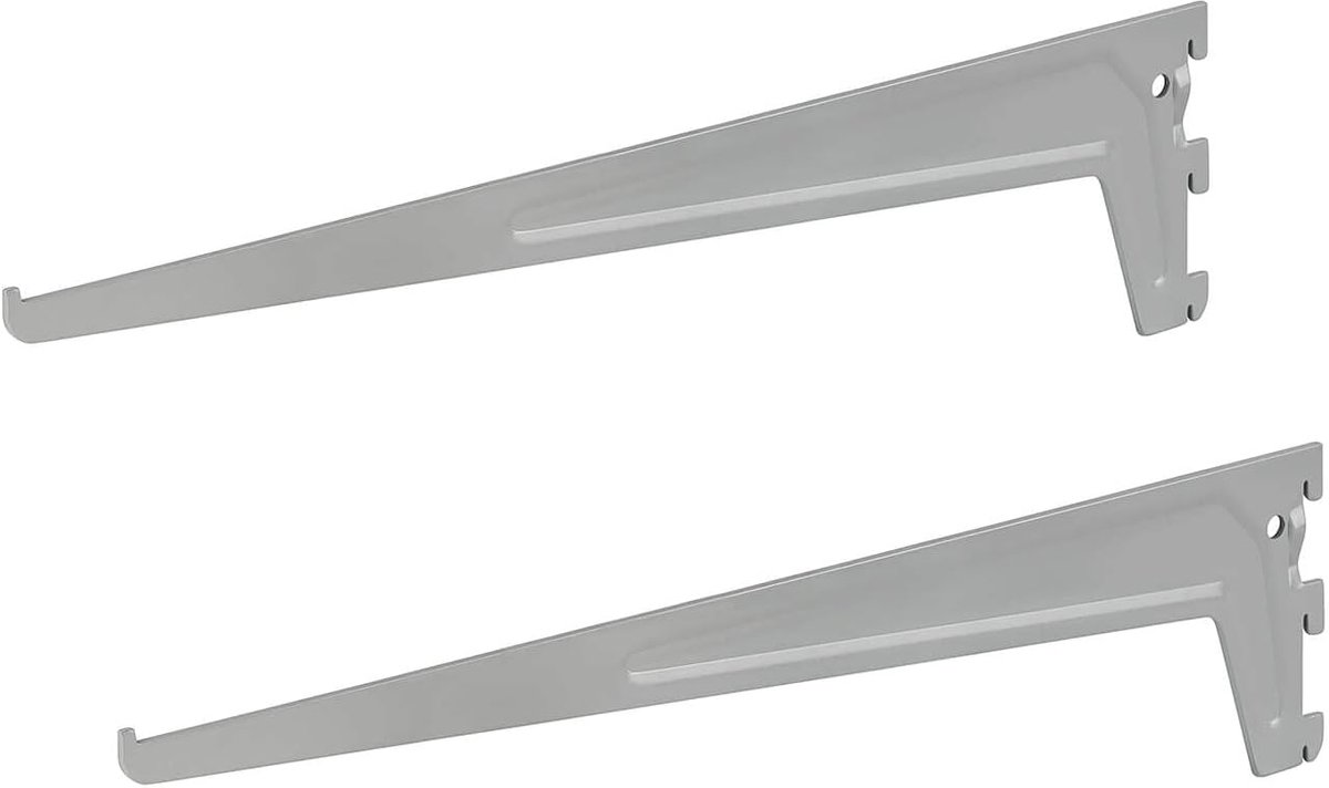 2 x siwitec enkelgatsdragers 500 x 50 mm in aluminium wit, plankdrager voor een plankrailsysteem