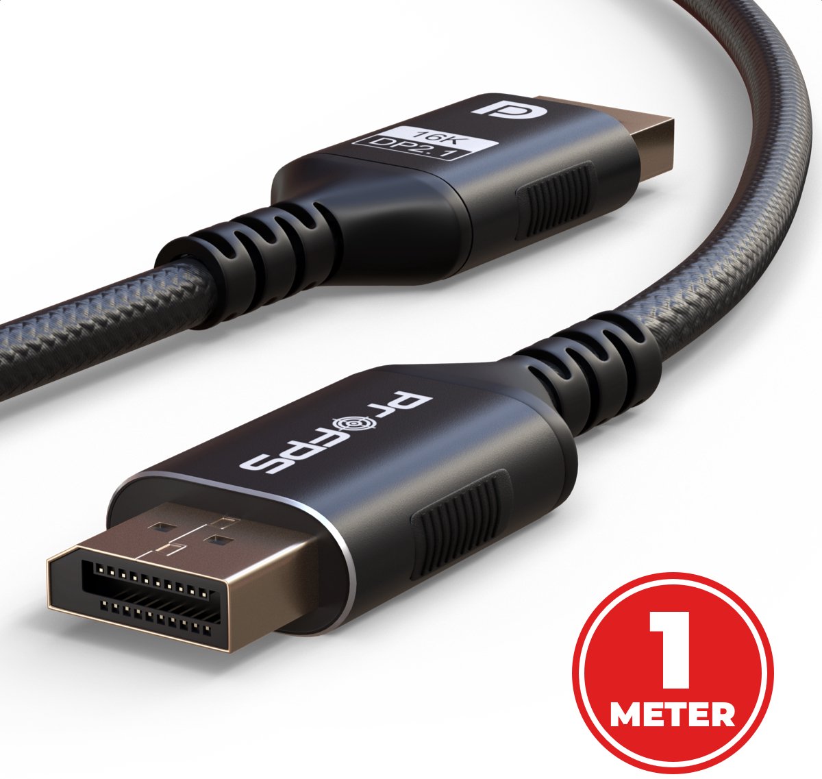 ProFPS DisplayPort 2.1 Kabel 1M – 80Gbps – 8K/16K – 144Hz – Nylon