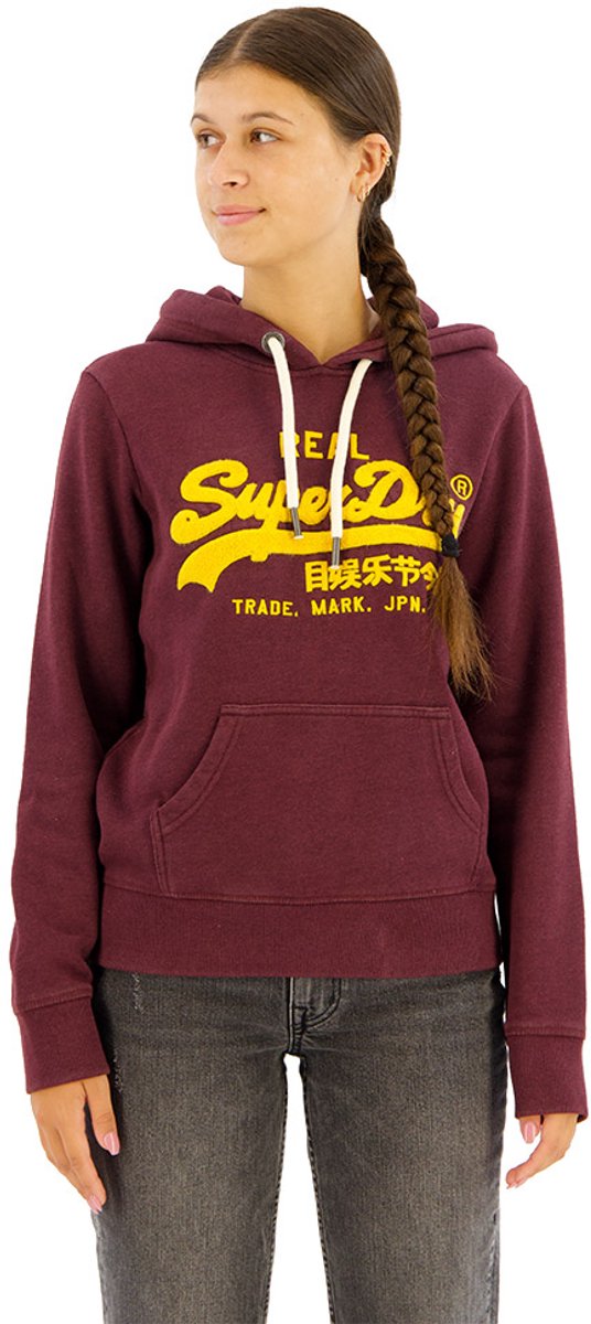 Superdry Chenille Vl Graphic Hoodie XS Vrouw Track Burgundy Marl