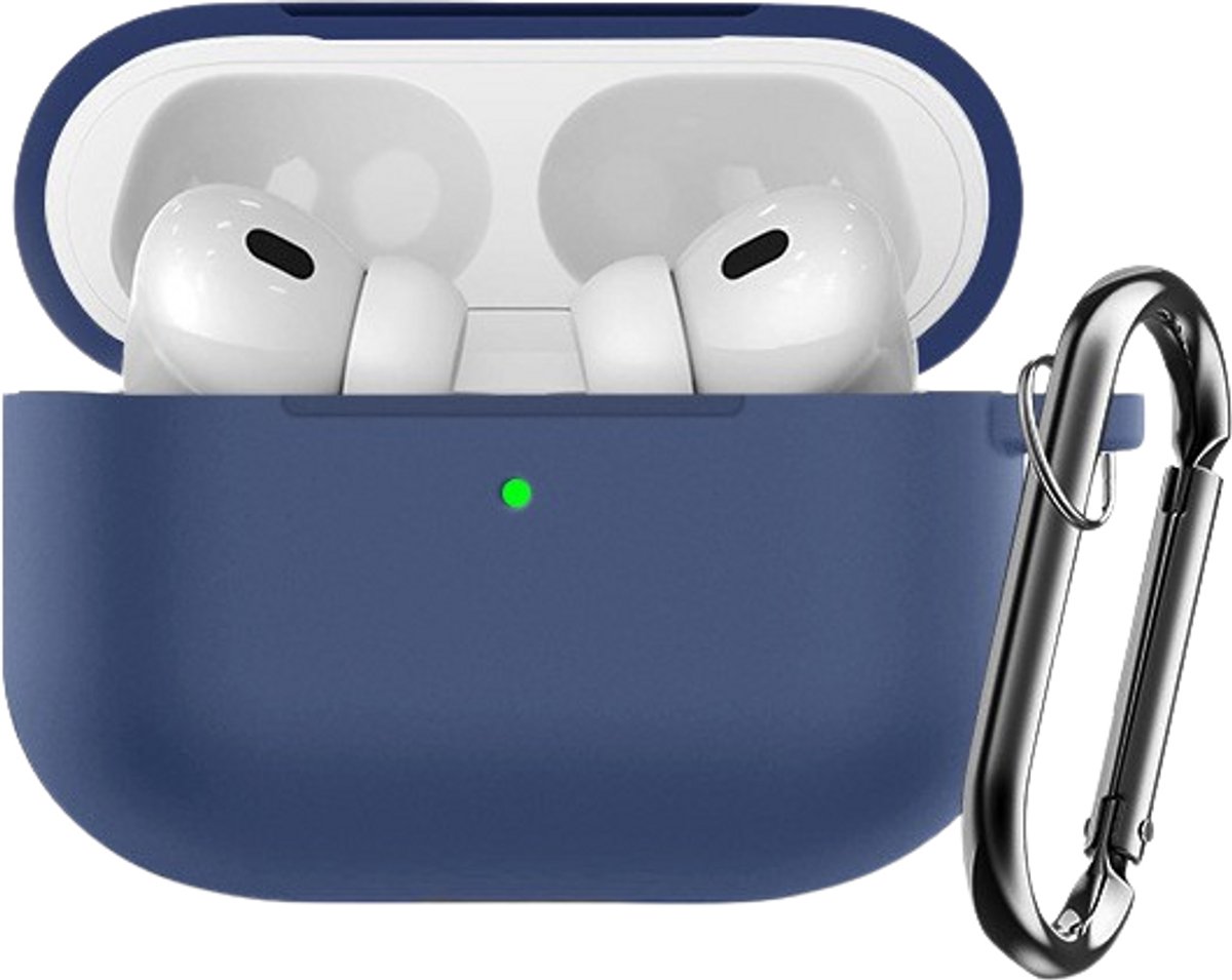 okido - Hoesje geschikt voor Airpods Pro 3 - Silliconen case voor Airpods - Donker Blauw - Case geschikt voor Apple AirPods Pro 3 - Airpods hoes