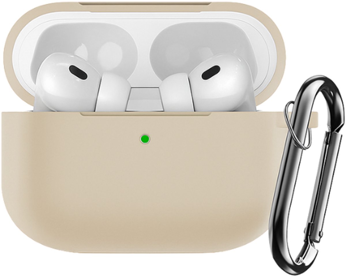 okido - Hoesje geschikt voor Airpods Pro 3 - Silliconen case voor Airpods - Zand - Case geschikt voor Apple AirPods Pro 3 - Airpods hoes