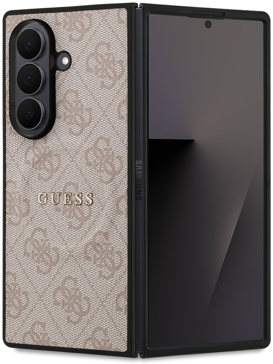 Geschikt voor Samsung Galaxy Z Fold7 – Guess PU Leather MagSafe compatibel – Premium Roze