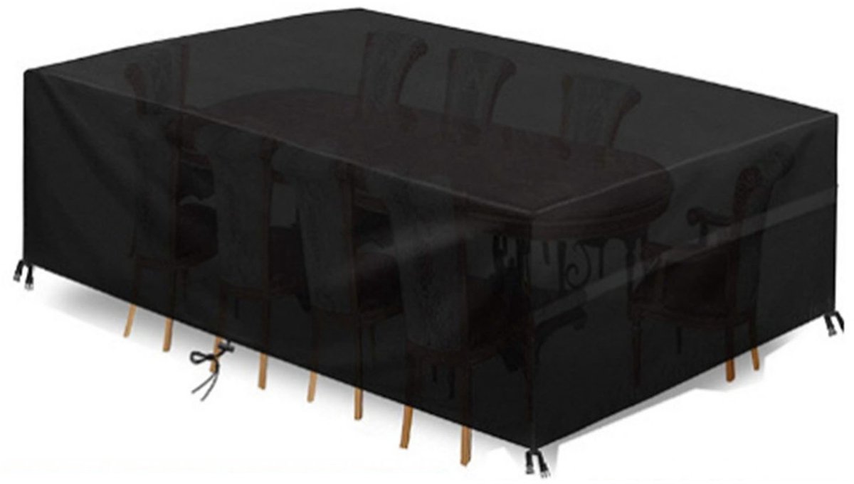 Somstyle Tuinset Hoes - 200 x 100 x 75 CM - Beschermhoes Tuinmeubelen - Loungeset Cover - UV-Bestendige Tuinmeubelhoes - Zwart