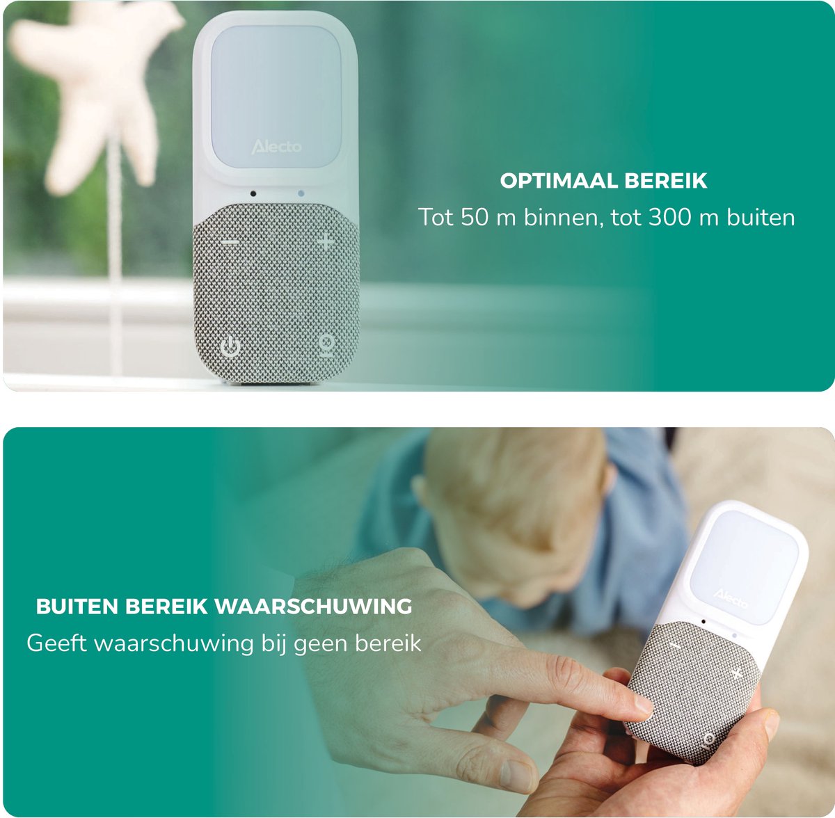 Alecto Babyfoon - Audio Babyfoon - Full Eco DECT - afbeelding 2