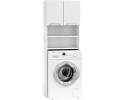 Viking Choice Wasmachinekast - 4 Schappen & 2 Deuren - Wit
