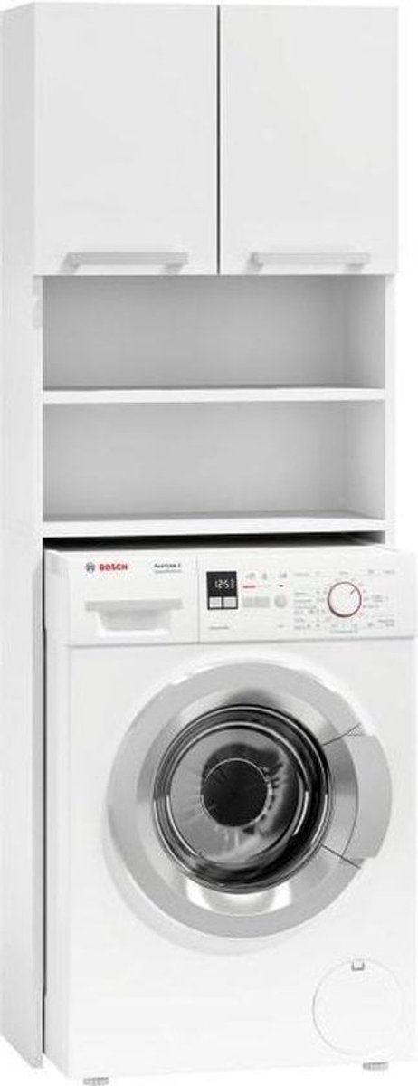 Viking Choice Wasmachinekast - 4 Schappen & 2 Deuren - Wit
