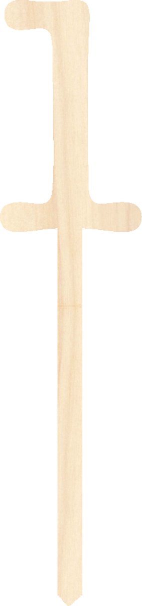 Houten taarttopper / caketopper – cijfer 1 – cake / taart decoratie – feest / verjaardag