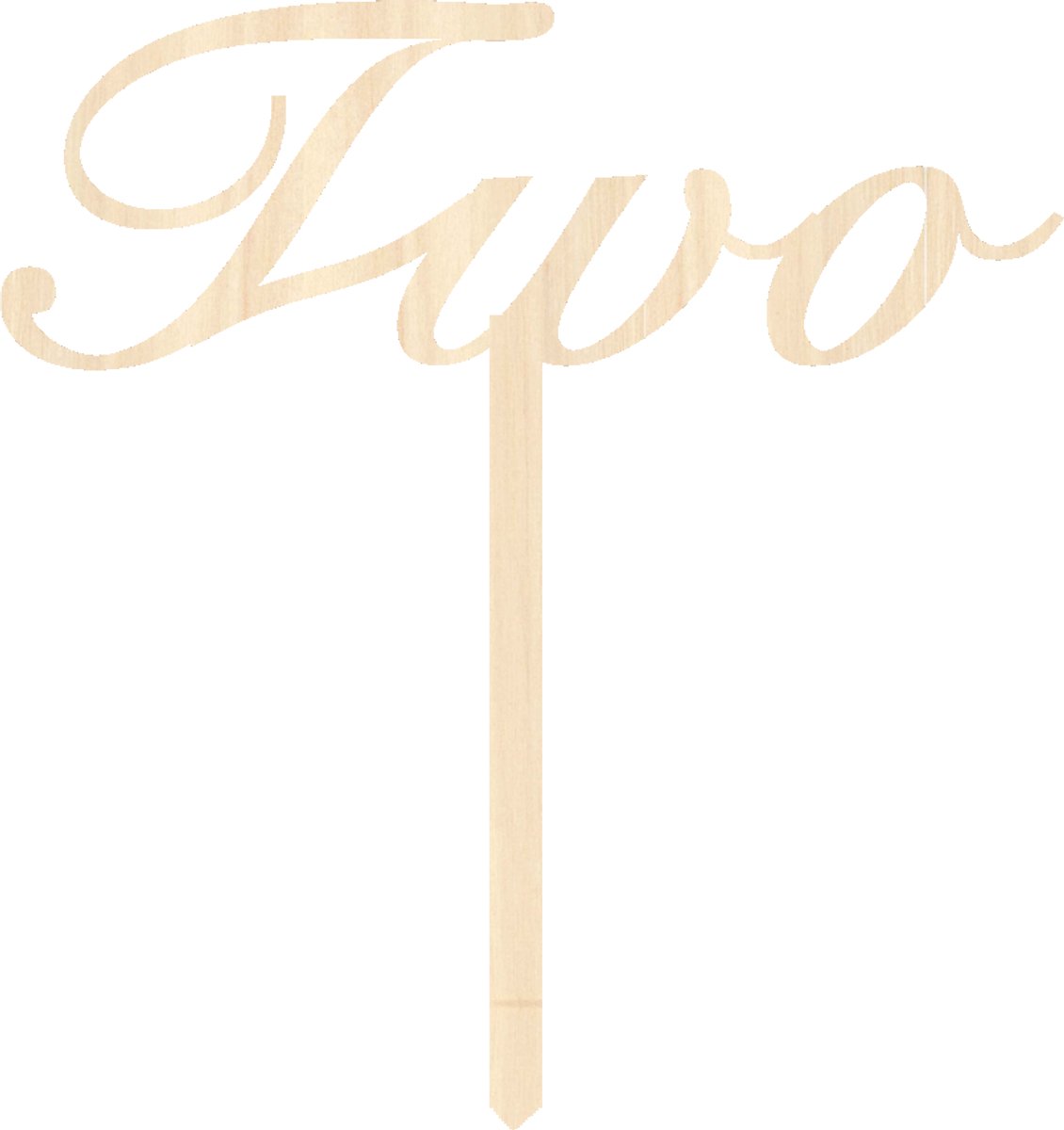 Houten taarttopper / caketopper – two – verjaardag / jubileum – cake / taart decoratie