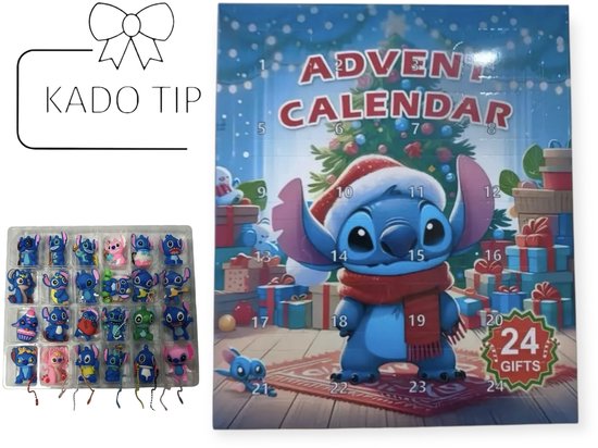 Twenty Two Adventskalender 24 dagen aftelkalender 2025 - geschenkdoos met Stitch poppetjes kalender aftelverassing voor kerst - cadeauset voor feestdagen, sinterklaascadeau, cadeau voor kinderen
