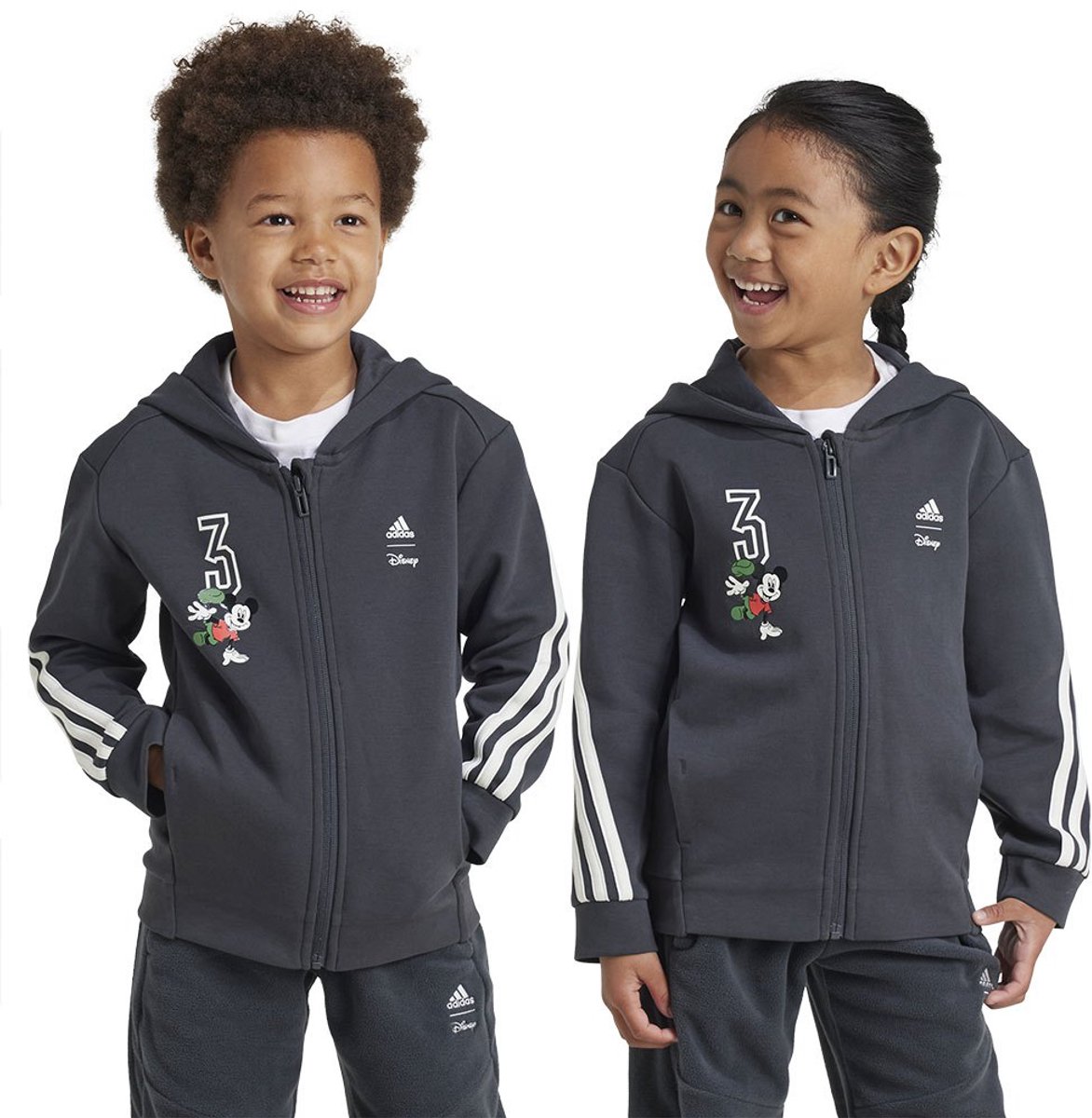 Adidas Disney Mickey Mouse Sweatshirt Met Rits 5-6 Years Jongen Wit