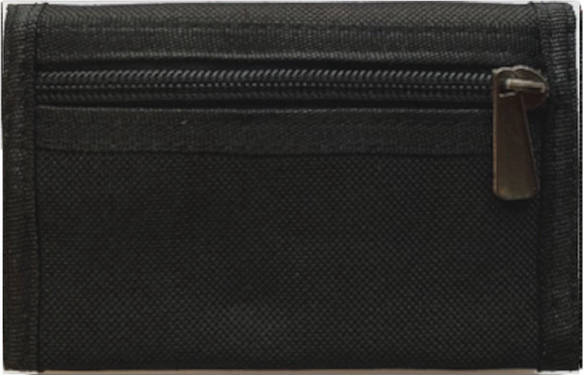 Nylon Portemonnee – Klittenband sluiting – Portemonnee voor Jongens nn Meiden – Portemonnee Heren - Denim Zwart