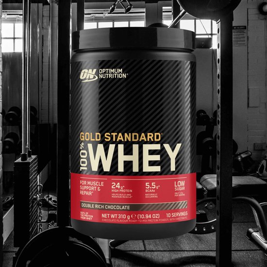 Optimum Nutrition Gold Standard 100% Whey Protein - Double Rich Chocolate - Proteine Poeder - Eiwitshake - 300 gram (10 servings) van Optimum Nutrition Gold — afbeelding 4