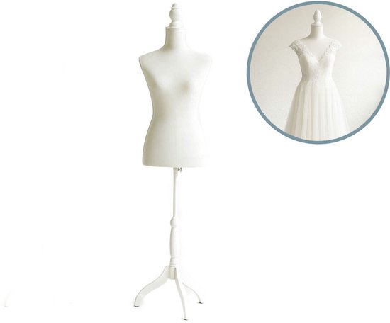 Lowander Dames Paspop - Etalagepop - Verstelbaar 134 tot 170 cm - Wit