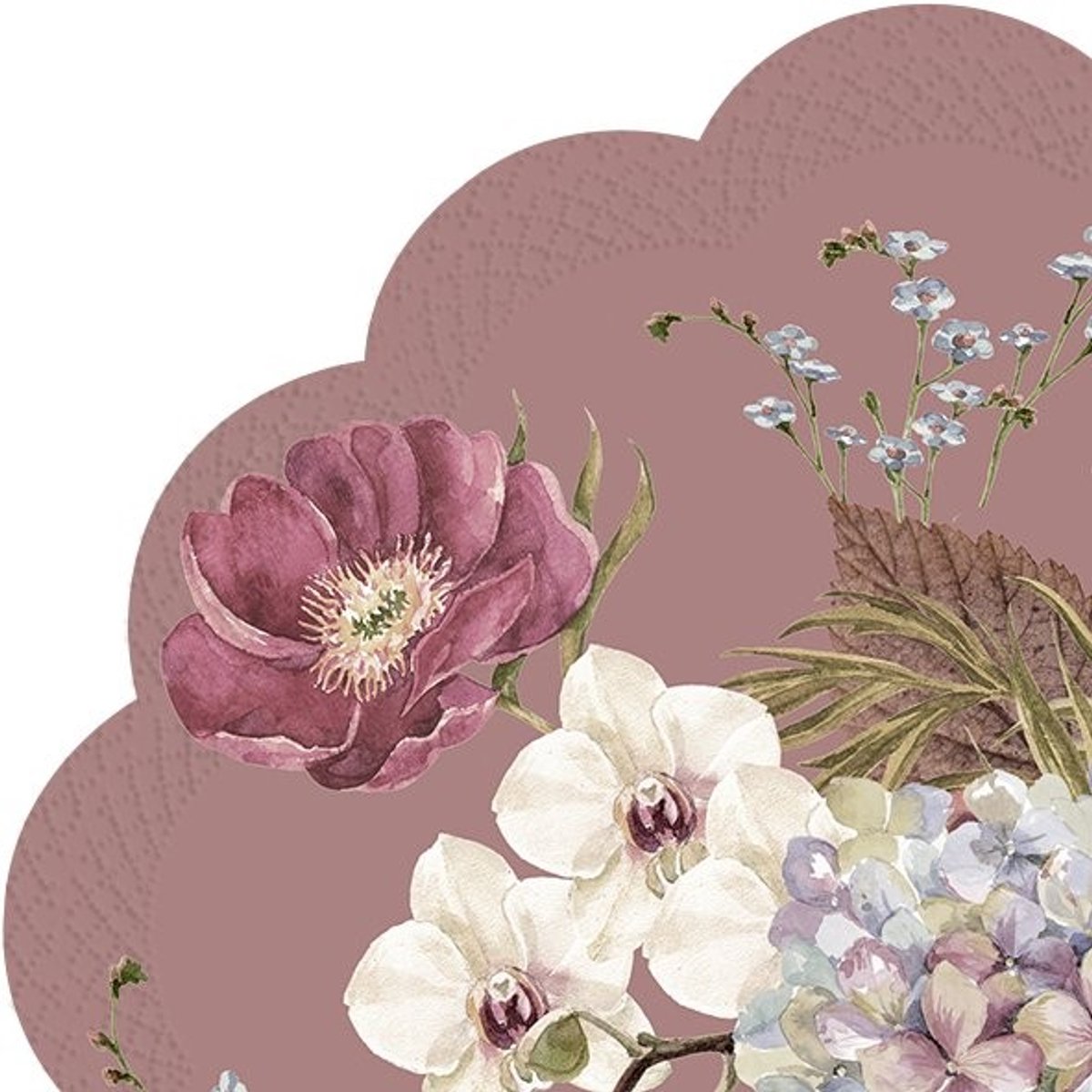IHR Ronde servetten - Belles Fleurs Old Rose